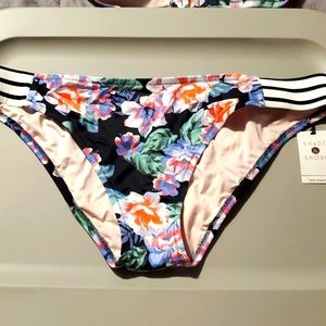 Shade & Shore Black Foral Bikini Bottoms